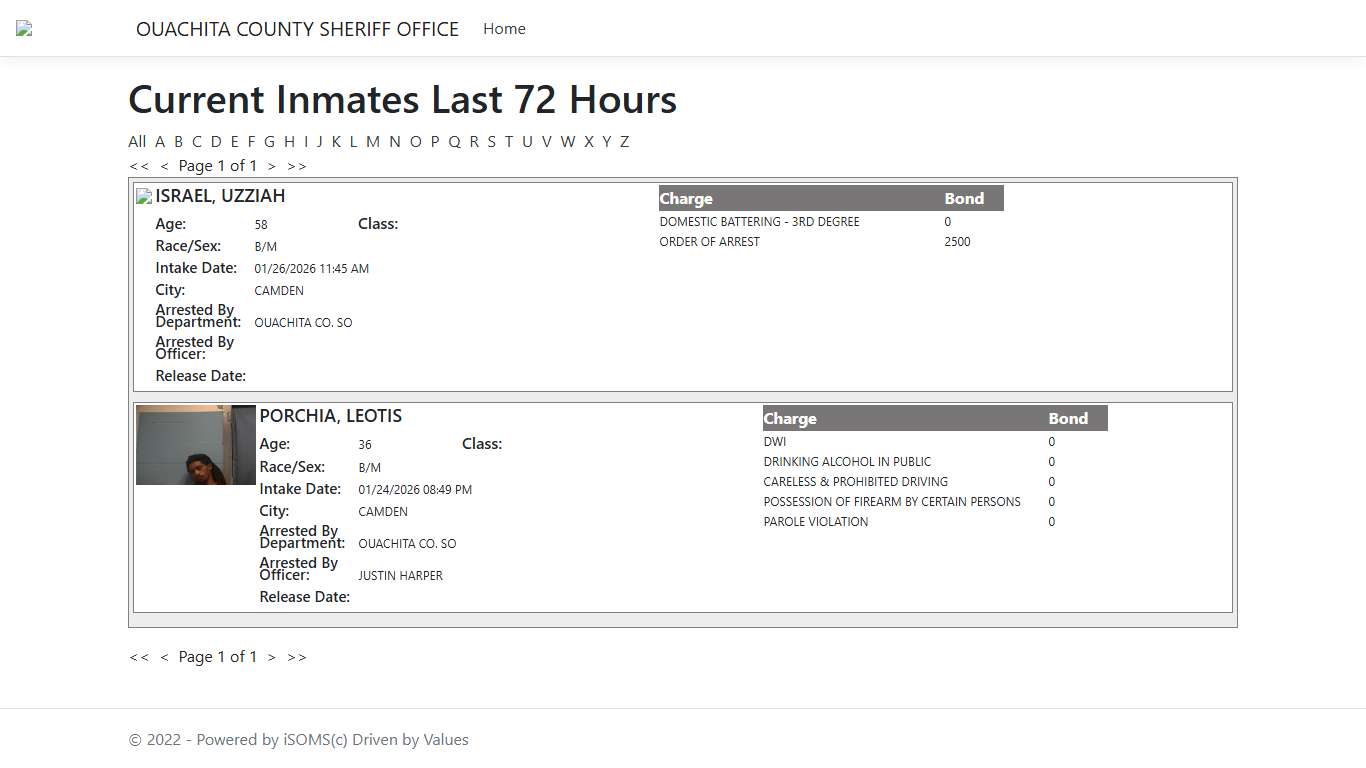 Inmates - ISOMS Portal